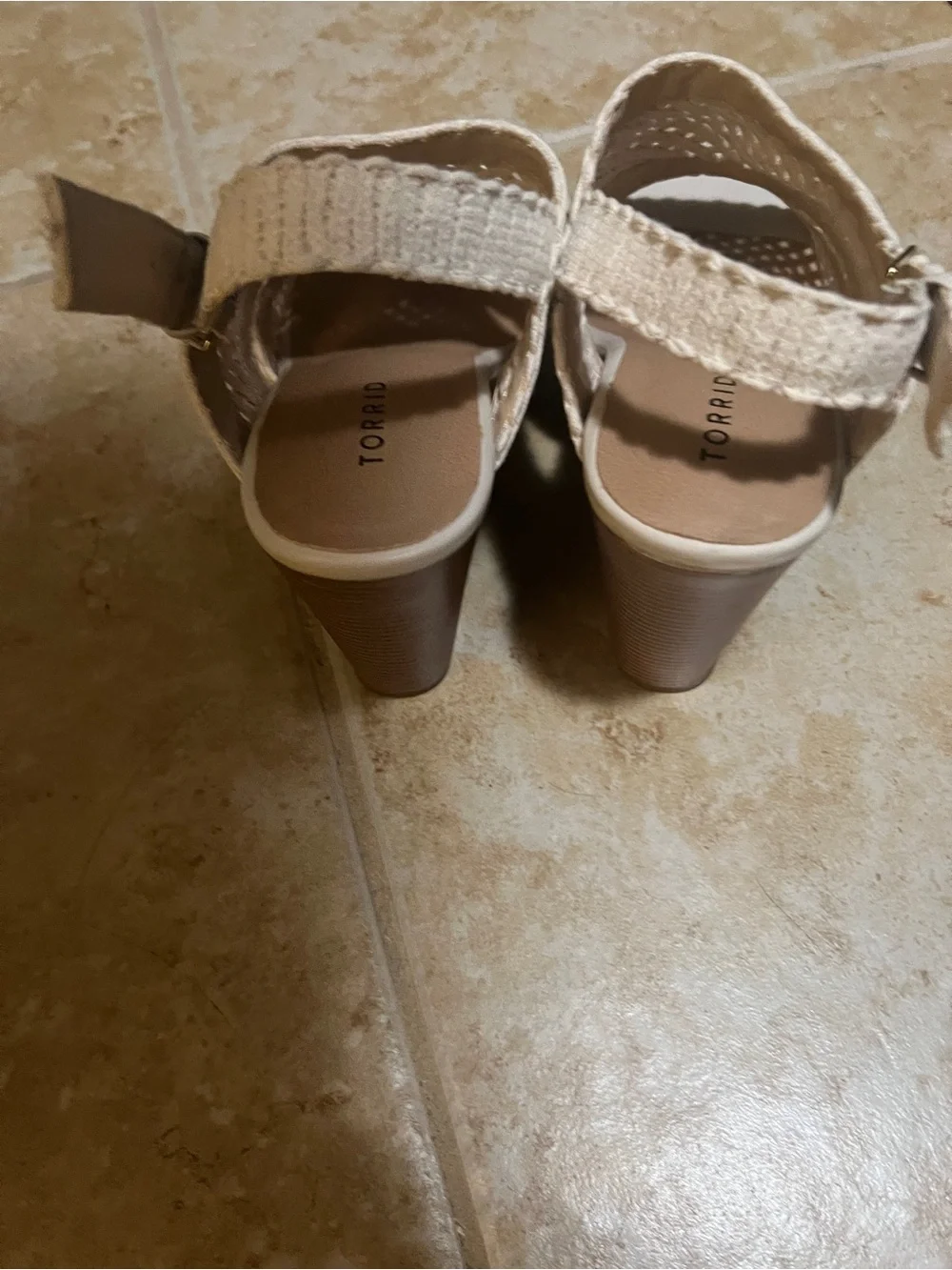 torrid Cream Braided Peep-Toe Wedge Sandals